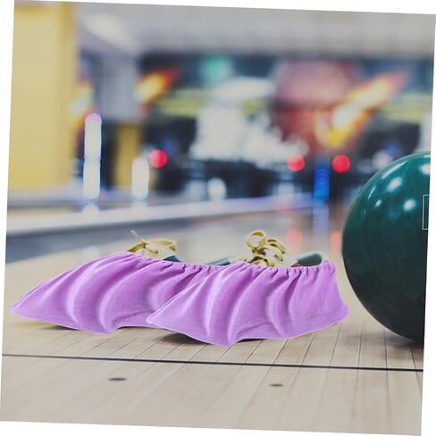 BESPORTBLE Thickened Flannelette Bowling Shoe Covers 4-Pack Non-Slip Washable Foot Protectors for Men and Women Indoor Use Sturdy Bowling Accessories Violet in Saudi Arabia