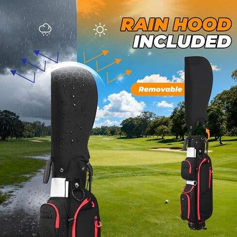 Golf Stand Bag, Lightweight Par 3 Golf Bag with 3 Way Dividers 900D Weatherproof Oxford, 3.7lbs Compact Yet Spacious Pitch N Putt for Driving Range, Cooler Pockets in Kuwait