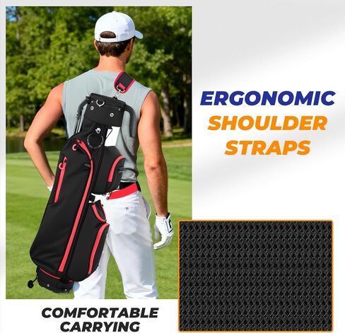 Golf Stand Bag, Lightweight Par 3 Golf Bag with 3 Way Dividers 900D Weatherproof Oxford, 3.7lbs Compact Yet Spacious Pitch N Putt for Driving Range, Cooler Pockets in Kuwait