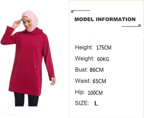 Muslim Women's Hooded Sweatshirt Modest Long Sleeve Athletic Top Loose Fit Fall Spring Workout Sportswear in Saudi Arabia
