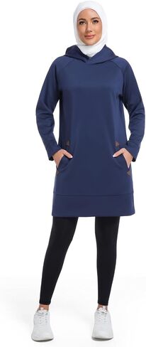 Muslim Women's Hooded Sweatshirt Modest Long Sleeve Athletic Top Loose Fit Fall Spring Workout Sportswear in Saudi Arabia