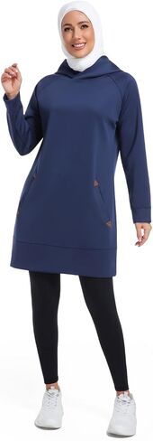 Muslim Women's Hooded Sweatshirt Modest Long Sleeve Athletic Top Loose Fit Fall Spring Workout Sportswear in Saudi Arabia