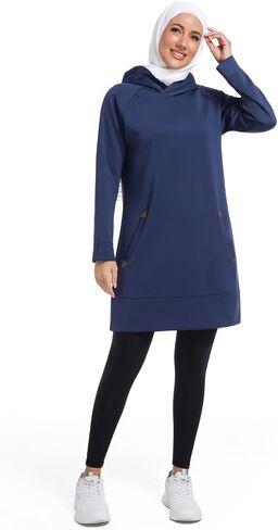 Muslim Women's Hooded Sweatshirt Modest Long Sleeve Athletic Top Loose Fit Fall Spring Workout Sportswear in Saudi Arabia