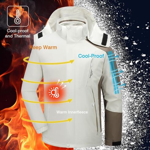 Men's Winter Coat Windproof Ski Jacket Waterproof Thickened Parker Coat Rain Jacket Warm Clothing in Saudi Arabia