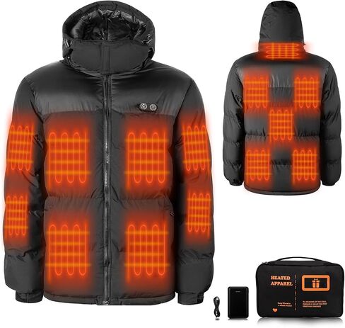 Heated Jacket,Heated Jackets for Men,Mens Heated Jacket with Battery Pack Winter Outdoor Soft Electric Heating Coat in Saudi Arabia