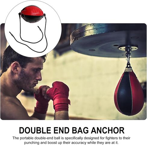 Double-end Speed Ball with Elastic Rope for Agility and Accuracy Training PU Leather Easy to Install Black and Red Punching Workout Equipment in Saudi Arabia