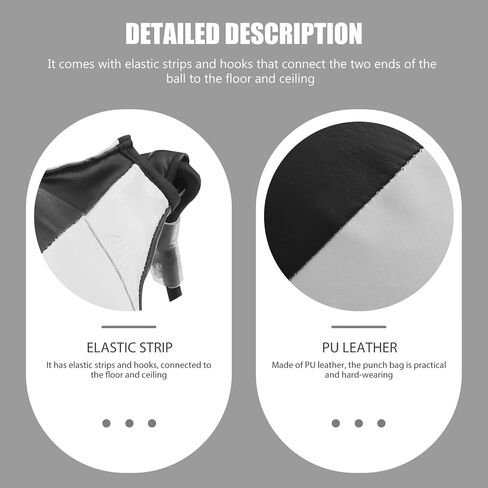 Zerodeko PU Leather Hanging Boxing Ball Double End Punching Bag Floor to Ceiling Workout Trainer for MMA Kickboxing Reflex and Hand-Eye Coordination Training in Saudi Arabia