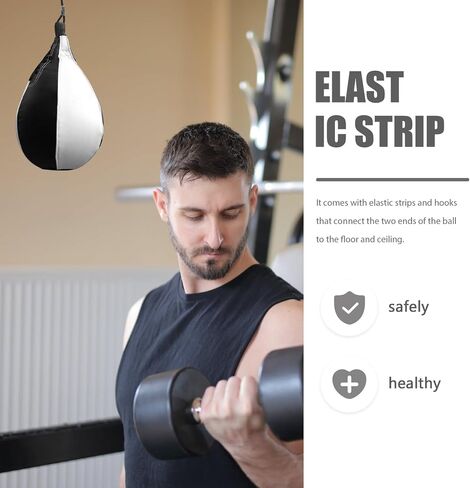 Zerodeko PU Leather Hanging Boxing Ball Double End Punching Bag Floor to Ceiling Workout Trainer for MMA Kickboxing Reflex and Hand-Eye Coordination Training in Saudi Arabia