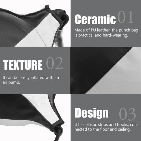 Zerodeko PU Leather Hanging Boxing Ball Double End Punching Bag Floor to Ceiling Workout Trainer for MMA Kickboxing Reflex and Hand-Eye Coordination Training in Saudi Arabia