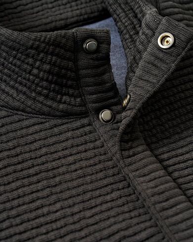 johnnie-O Benjy Heathered Henley Pullover Heather Black/L in Saudi Arabia