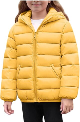Girls Puffer Jacket with Hood Warm Lightweight Water Resistant Winter Coat Trendy Quilted Jackets Outwear 4-12 Years in Saudi Arabia