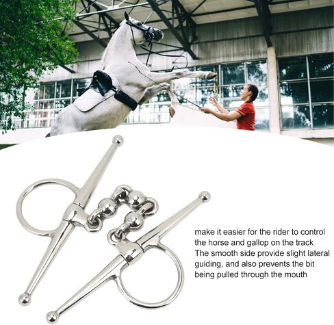 Diydeg Snaffle Bits for Horses, Professional Stainless Steel Mouth Horse Bit Full Cheek Snaffle Bit Prevent Horses from Biting, Horse Bits with Ball Chain for Training Equestrian in Saudi Arabia
