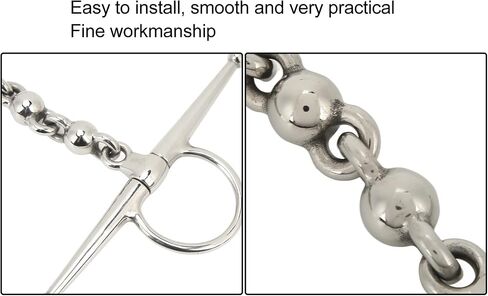 Diydeg Snaffle Bits for Horses, Professional Stainless Steel Mouth Horse Bit Full Cheek Snaffle Bit Prevent Horses from Biting, Horse Bits with Ball Chain for Training Equestrian in Saudi Arabia