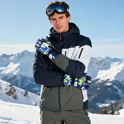 Jansun 2 Pairs Ski Gloves, Waterproof Snow Touchscreen Snowboard Warmest Breathable Snowboarding Gloves for Cold Weather Fits Men Women in Saudi Arabia