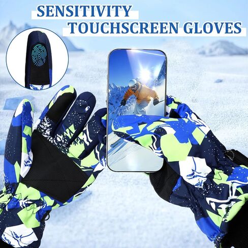 Jansun 2 Pairs Ski Gloves, Waterproof Snow Touchscreen Snowboard Warmest Breathable Snowboarding Gloves for Cold Weather Fits Men Women in Saudi Arabia