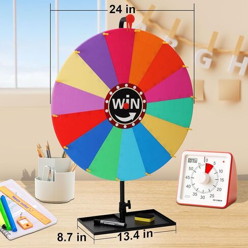 عجلة جائزة دوارة مقاس 24 بوصة، عجلة دوارة للجوائز، عجلة الحظ GameSpin، عجلة للألعاب العائلية، ألعاب الحفلات in Kuwait