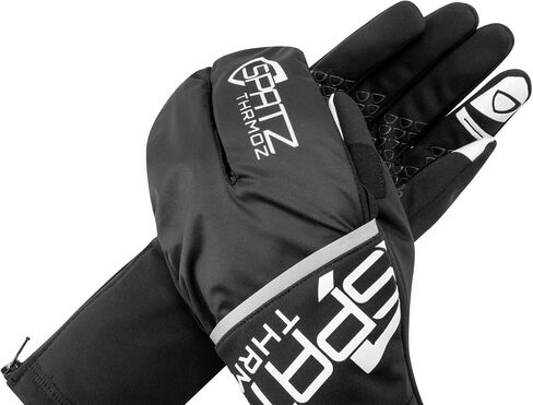THRMOZ Deep Winter Cycling Gloves – Thermal Bike Gloves with Fold-Out Windproof Shell, Touchscreen Fingers, YKK Zipper – Cold Weather Cycling Gear for Men & Women in Saudi Arabia