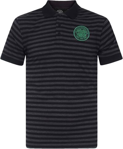 Celtic FC Official Soccer Gift Mens Yarn Dye Marl Striped Polo Shirt in Saudi Arabia