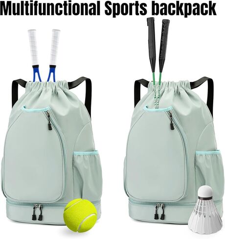 GQIIRL Tennis Bag for Women Men - Water Resistant Tennis Backpack to Hold 2 Rackets with Shoe Compartment, Lightweight Pickleball Paddles Badminton Squash Racquet Bags for Youth Girls Teenager in Saudi Arabia