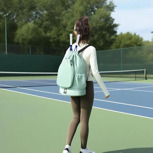 GQIIRL Tennis Bag for Women Men - Water Resistant Tennis Backpack to Hold 2 Rackets with Shoe Compartment, Lightweight Pickleball Paddles Badminton Squash Racquet Bags for Youth Girls Teenager in Saudi Arabia