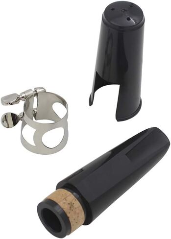 KOCOME Portable Bb Clarinet Mouthpiece, Clarinet Mouthpiece Kit,Cover Clamp, One Reed and Plastic Cover, Black in Saudi Arabia