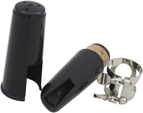 KOCOME Portable Bb Clarinet Mouthpiece, Clarinet Mouthpiece Kit,Cover Clamp, One Reed and Plastic Cover, Black in Saudi Arabia