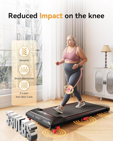 Walking Pad, Incline Walking Pad Treadmill, Under Desk Treadmills 265 Lbs Capacity, 2.5HP Low Noise Portable Running Machine for Home and Office, with LED Display, Remote Control in Kuwait