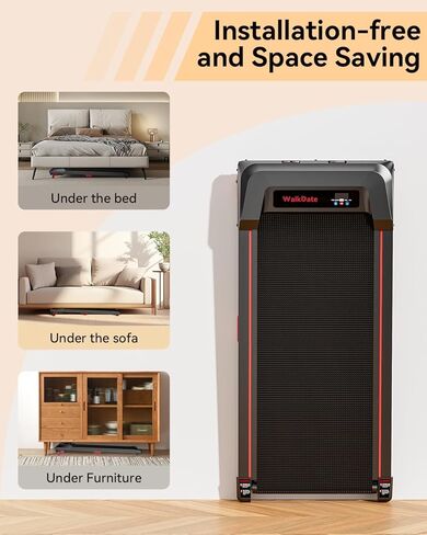 Walking Pad, Incline Walking Pad Treadmill, Under Desk Treadmills 265 Lbs Capacity, 2.5HP Low Noise Portable Running Machine for Home and Office, with LED Display, Remote Control in Kuwait