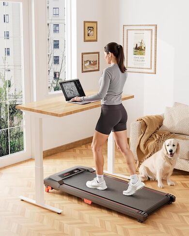 Walking Pad, Incline Walking Pad Treadmill, Under Desk Treadmills 265 Lbs Capacity, 2.5HP Low Noise Portable Running Machine for Home and Office, with LED Display, Remote Control in Kuwait