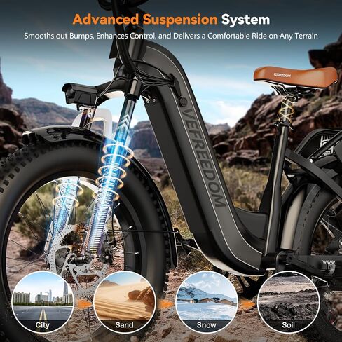 دراجة كهربائية بمحرك 1500 وات للبالغين 80 ميلًا 30 ميلاً في الساعة Ebike 20 بوصة × 4 إطارات سميكة 48 فولت 20 أمبير بطارية قابلة للإزالة دراجة جبلية E دراجة ركاب تعليق أمامي دراجات للرجال والنساء in Kuwait