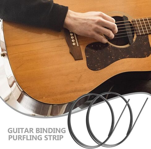 Zerodeko 12pcs Guitar Binding Purfling Strip Abs Material Protective Decorative Edge Inlay for Acoustic Classical Guitar and Ukulele in Saudi Arabia