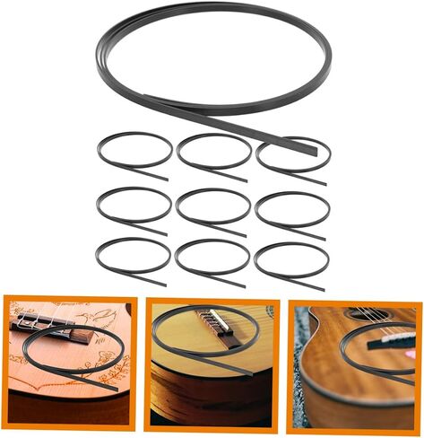 Zerodeko 10pcs Black Abs Guitar Binding Strips Edge Protector Purfling Trim for Acoustic Classical Guitar DIY Decoration and Scratch Prevention in Saudi Arabia