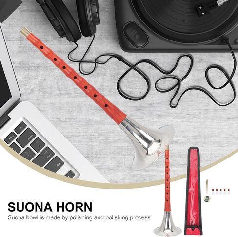 1Set Premium Suona for Beginners Wood Instrument for Practicing Traditional Chinese Music Easy to Play for Students and Professionals Beautifully Crafted with Protective Cover Color Random in Saudi Arabia