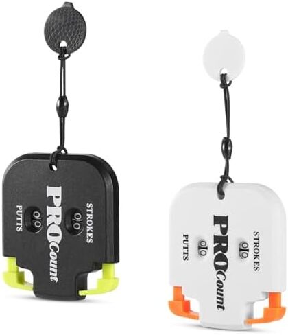 2pcs Golf Stroke Counter, Mini Golf Shot Clicker Counter Portable Golf Score Keeper with Dial Reset Tool Key Chain for Outdoor Sport Scoreboard Games Golf Accessories (Green + Orange) in Saudi Arabia