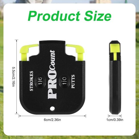 2pcs Golf Stroke Counter, Mini Golf Shot Clicker Counter Portable Golf Score Keeper with Dial Reset Tool Key Chain for Outdoor Sport Scoreboard Games Golf Accessories (Green + Orange) in Saudi Arabia