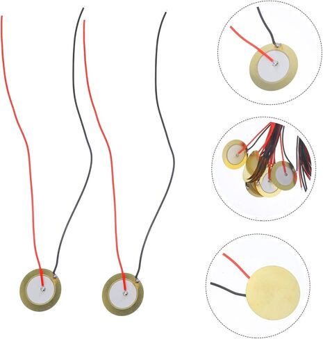 HANABASS 15Pcs Acoustic Pickup Transducer Piezo Discs for Guitar Drums and Instruments Easy Installation Durable Enhanced Sound Quality Patch Cable Included in Saudi Arabia