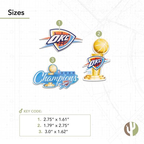 Desert Cactus Oklahoma City Thunder Acrylic Magnet 3 Pack NBA National Basketball Association Officially Licensed (Magnet Set 2025 Championship) in Saudi Arabia