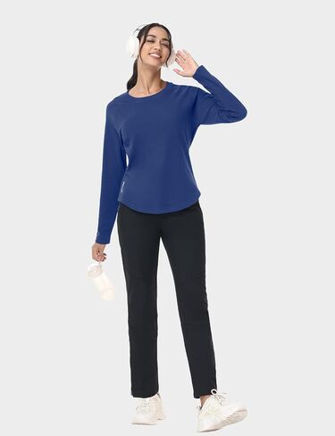 قمصان حرارية نسائية من MOHEEN سويت شيرت من الصوف على الوجهين وأكمام طويلة وطبقة أساسية للطقس البارد in Kuwait