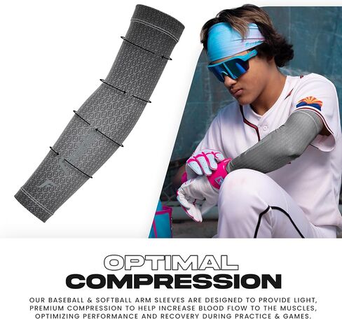 Franklin Sports Baseball Arm Sleeves - Baseball + Softball Arm Compression Sleeves for Boys + Girls - Multiple Colors in Saudi Arabia