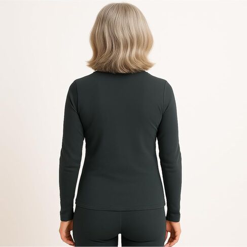 Lands' End Women’s Thermaskin Baselayer Long Sleeve Crewneck Top – Lightweight Heat-Generating Thermal Shirt in Saudi Arabia