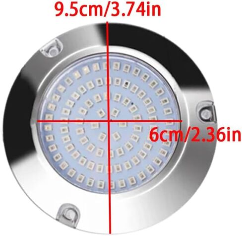 riloer 2pcs 90-leds جولة أضواء القارب تحت الماء الضوء الأحمر، أضواء جولة التخليص ل10V-30V اليخوت القوارب الشراعية عائمة، قارب مقاوم للماء LED أضواء البحرية in Kuwait