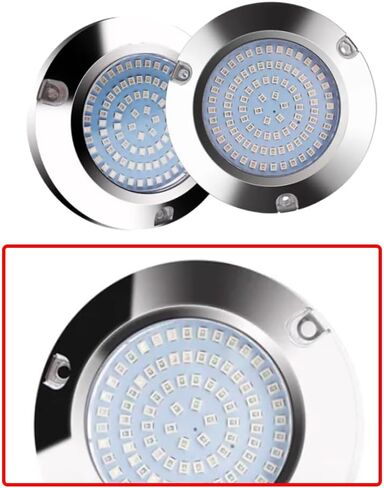 riloer 2pcs 90-leds جولة أضواء القارب تحت الماء الضوء الأحمر، أضواء جولة التخليص ل10V-30V اليخوت القوارب الشراعية عائمة، قارب مقاوم للماء LED أضواء البحرية in Kuwait