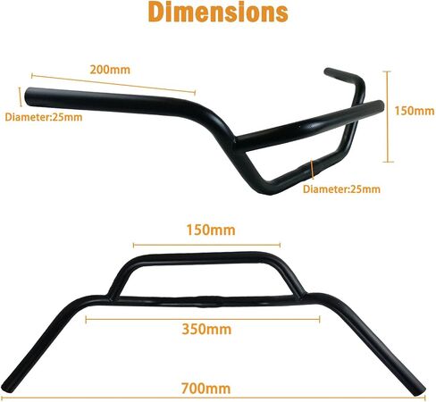 Cruiser Handlebar Handlebar Bicycle Parts 25mm Universal Fits Bikes Bar for E Tricycle, Cruiser, MTB Mountain Bike Black in Saudi Arabia