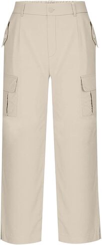 Womens Cargo Pants Casual High Waisted Fashion Pants Baggy Stretchy Wide Leg Y2K Streetwear with Pockets in Saudi Arabia