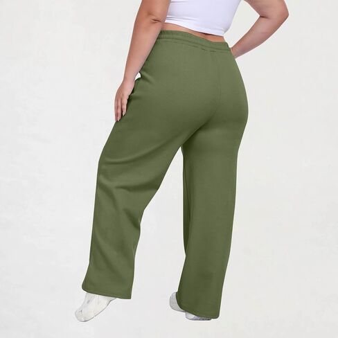 Plus Size Joggers for Women Casual Straight Leg Pants Lightweight Yoga Lounge Pants for Workout Gym with Pockets in Saudi Arabia