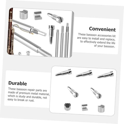 1Set Bassoon Repair Kit Durable Instrument Repair Accessories for Wind Instruments Includes Rods Screws Pads Lightweight Multipurpose Repair Tool in Saudi Arabia