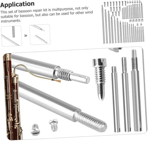 1Set Bassoon Repair Kit Durable Instrument Repair Accessories for Wind Instruments Includes Rods Screws Pads Lightweight Multipurpose Repair Tool in Saudi Arabia