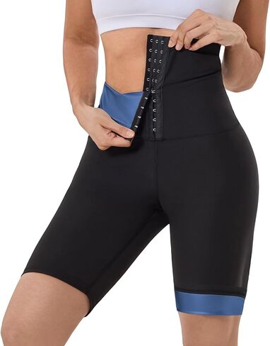 Sauna Sweat Short for Women Weight Loss High Waisted Pant Compression Workout Waist Trainer Sauna Shorts Body Shaper in Saudi Arabia