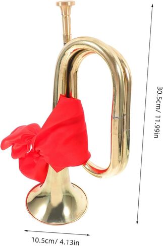 Military Style Bugle Trumpet for Beginners Teen Band Musical Instrument with Elegant Finish and Red Scarf for School Orchestra and Marching Bands in Saudi Arabia