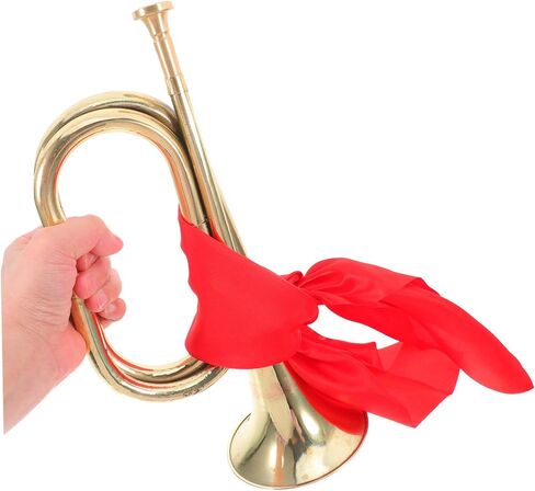 Military Style Bugle Trumpet for Beginners Teen Band Musical Instrument with Elegant Finish and Red Scarf for School Orchestra and Marching Bands in Saudi Arabia